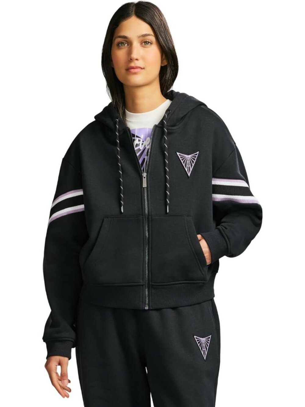 Cropped Full Zip Hooded Fleece Sweatshirt for Women - Officially Licensed, Cozy